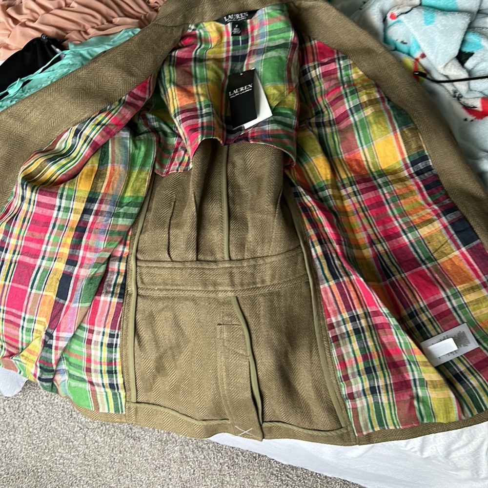 LAUREN RALPH LAUREN LINEN BLAZER JACKET TOP SIZE 2 MSRP $345.00 NWT - Picture 11 of 11